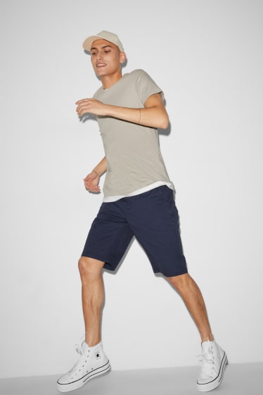Clockhouse homme - CLOCKHOUSE - T-shirt - look 2-en-1 - taupe
