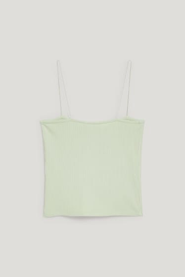 Clockhouse femme - CLOCKHOUSE - top coupe raccourcie - vert clair