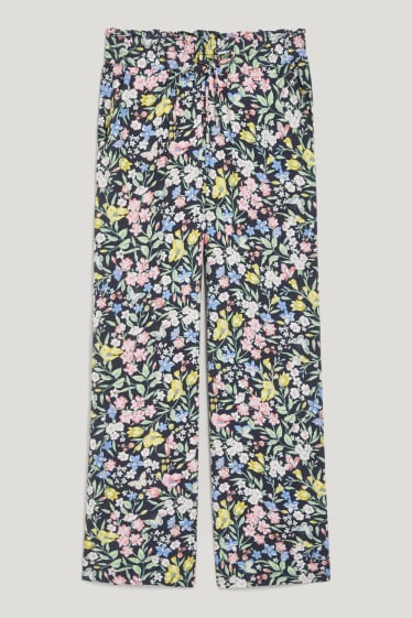 Women - Cloth trousers - mid-rise waist - trousers - black