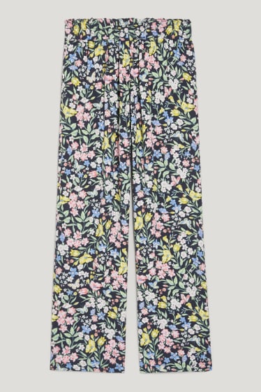 Women - Cloth trousers - mid-rise waist - trousers - black