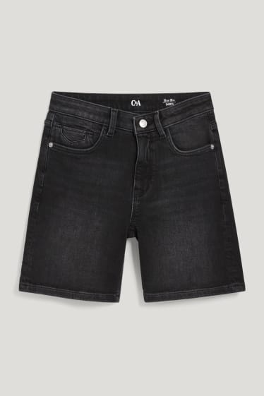 Dona - Pantalons curts texans - mid waist - texà blau fosc