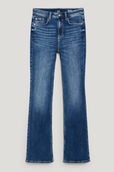 Kobiety - Dżinsy bootcut - wysoki stan - dżins-niebieski