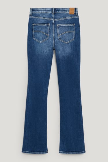 Kobiety - Dżinsy bootcut - wysoki stan - dżins-niebieski