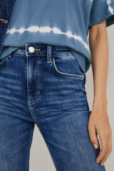 Kobiety - Dżinsy bootcut - wysoki stan - dżins-niebieski