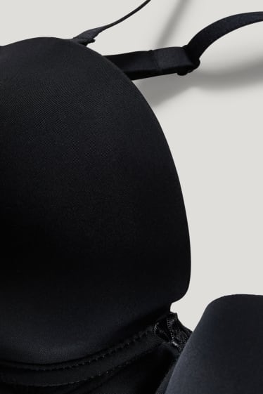 Femmes - Soutien-gorge avec armatures - BALCONETTE - ampliforme - LYCRA® - noir