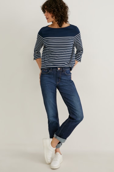Dames - Straight jeans - biokatoen - jeansblauw