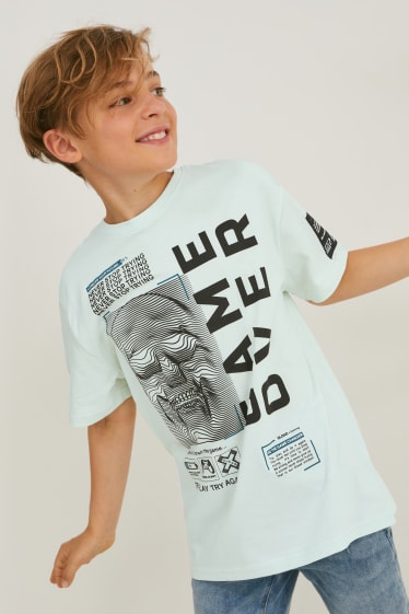 Reverskraag - T-shirt - mintgroen