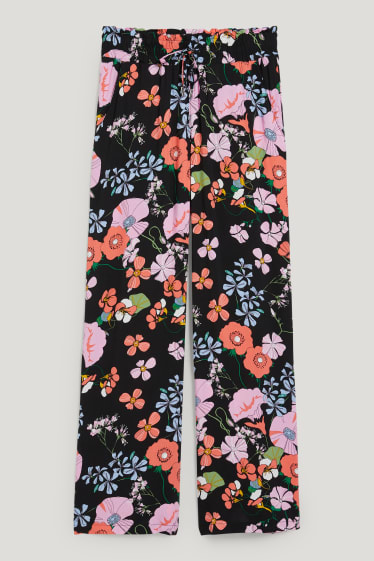 Women - Cloth trousers - mid-rise waist - trousers - black