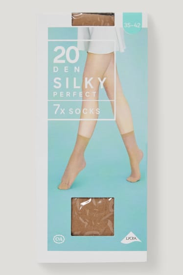 Damen - Multipack 7er - Feinsöckchen - LYCRA® - 20 DEN - beige