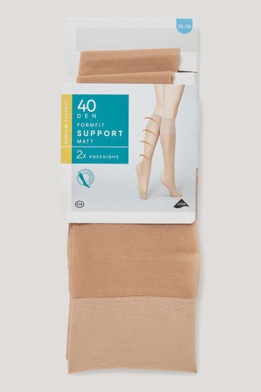 Donna - Confezione da 2 - gambaletti - 40 DEN - beige