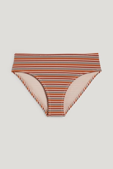 Dámské - Spodní díl bikin - mid-rise - LYCRA® XTRA LIFE™ - pruhovaný - hnědá