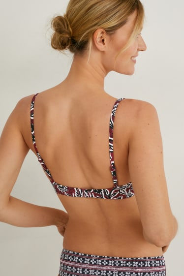 Donna - Reggiseno bikini con ferretti - imbottito - LYCRA® XTRA LIFE™ - rosso scuro