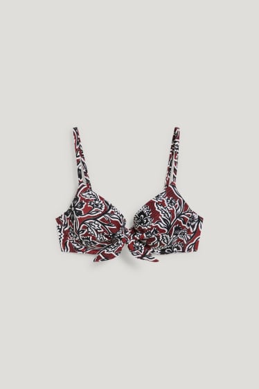 Donna - Reggiseno bikini con ferretti - imbottito - LYCRA® XTRA LIFE™ - rosso scuro