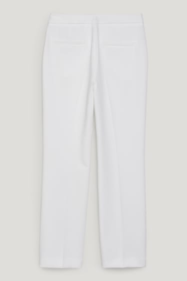 Women - Business trousers - mid-rise waist - straight fit - white