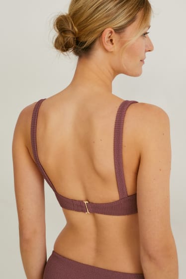 Donna - Reggiseno bikini - a fascia - imbottito - LYCRA® XTRA LIFE™ - burdeos-melange