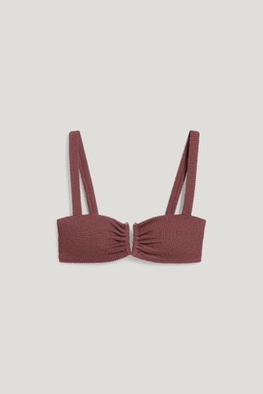Donna - Reggiseno bikini - a fascia - imbottito - LYCRA® XTRA LIFE™ - burdeos-melange