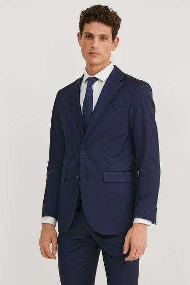 Herren - Anzug mit Krawatte - Regular Fit - 4 teilig - dunkelblau