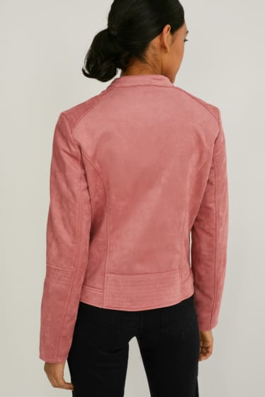 Femmes - Veste - similisuède - rose foncé