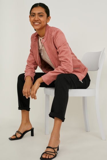 Femmes - Veste - similisuède - rose foncé