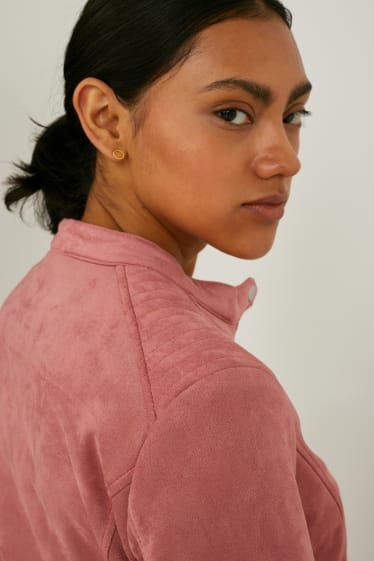 Femmes - Veste - similisuède - rose foncé