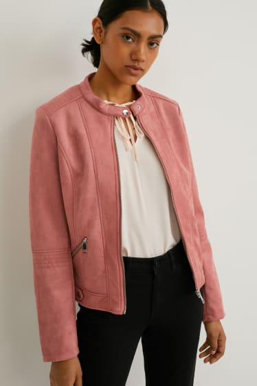 Femmes - Veste - similisuède - rose foncé