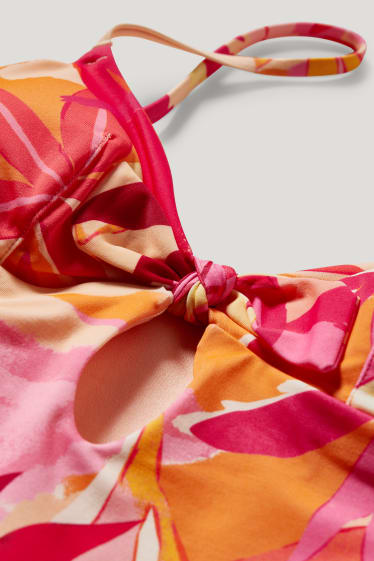 Dames - Badpak met geknoopt detail - voorgevormd - LYCRA® XTRA LIFE™ - oranje