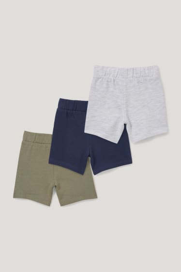 Miminka chlapci - Multipack 3 ks - teplákové šortky pro miminka - khaki