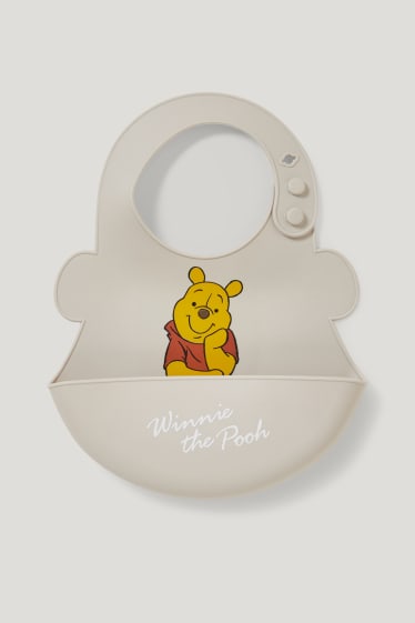 Baby Boys - Winnie the Pooh - silicone baby bib - beige