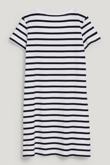 Donna - Vestito a t-shirt - LYCRA® - a righe - bianco
