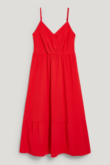 Donna - Vestito fit & flare - da materiali riciclati - rosso