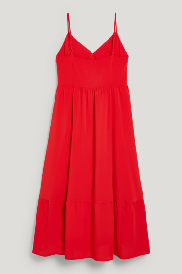 Dámské - Šaty fit & flare - z recyklovaného materiálu - červená