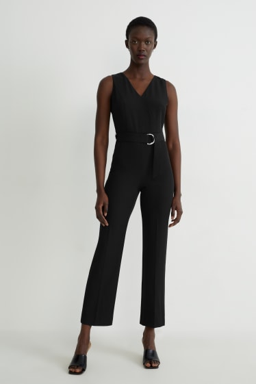 Dames - Business-jumpsuit - gerecycled - zwart