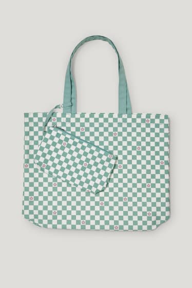 Clockhouse niñas - CLOCKHOUSE - set - bolso shopper y neceser - 2 piezas - verde menta
