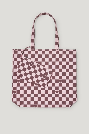 Clockhouse Girls - CLOCKHOUSE - set - shopper e beauty case - 2 pezzi - rosa