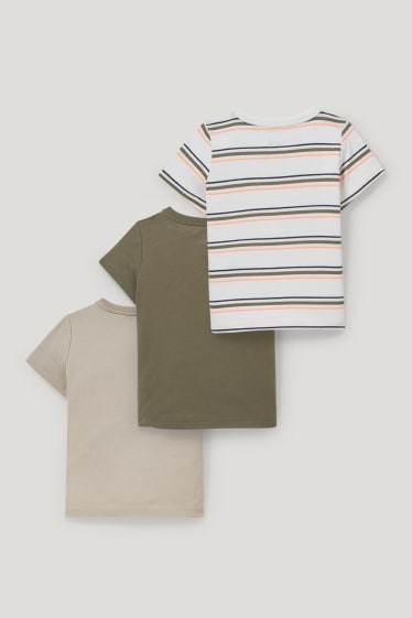 Miminka chlapci - Multipack 3 ks - tričko s krátkým rukávem pro miminka - khaki