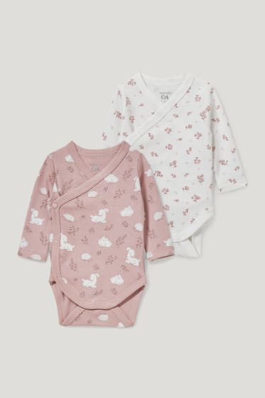 Baby Girls - Multipack 2er - Baby-Wickelbody - rosa