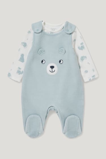 Bébé garçons - Ensemble avec grenouillère - coton bio - 2 pièces - bleu clair