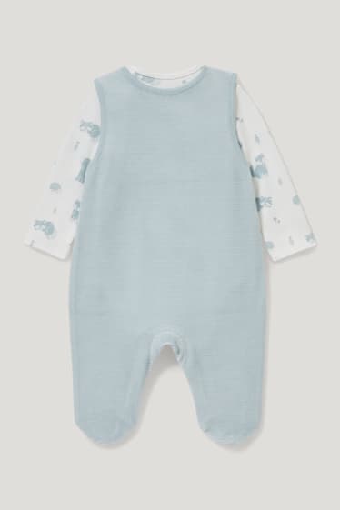 Bébé garçons - Ensemble avec grenouillère - coton bio - 2 pièces - bleu clair