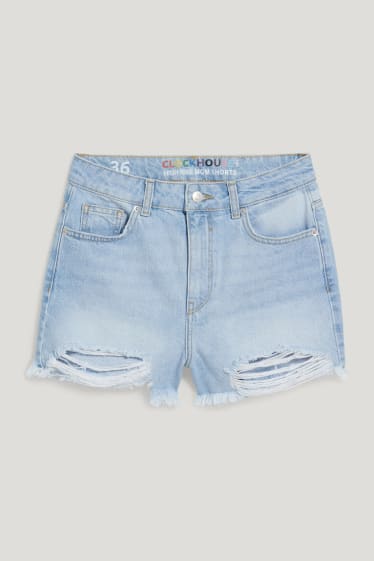 Clockhouse Girls - CLOCKHOUSE - pantaloni scurți de blugi - talie înaltă - PRIDE - denim-albastru deschis