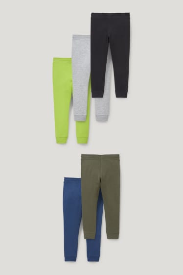 Garçons - Lot de 5 - pantalon de jogging - vert foncé
