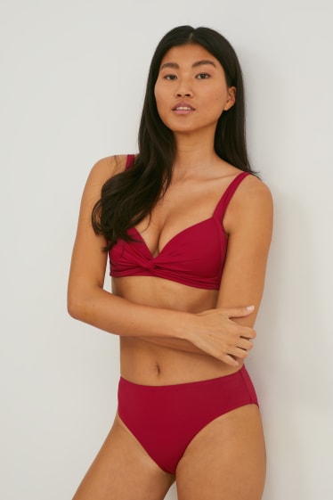 Mujer - Braguita de bikini - mid waist - LYCRA® XTRA LIFE™ - rojo oscuro