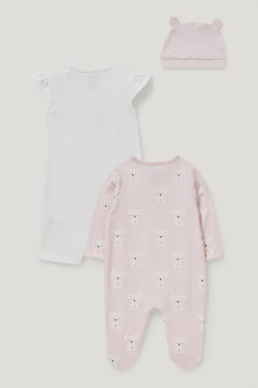 Baby Girls - Set - 2 Baby-Schlafanzüge und Mütze - rosa