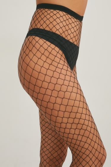 Dames - Netpanty - LYCRA® - zwart