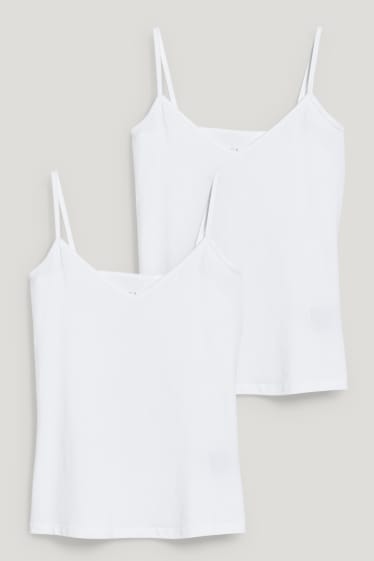 Damen - Multipack 2er - Basic-Top - weiss