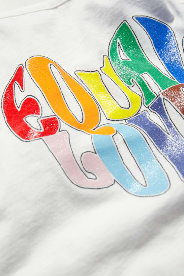 Clockhouse Girls - CLOCKHOUSE - top taglio corto - PRIDE - bianco