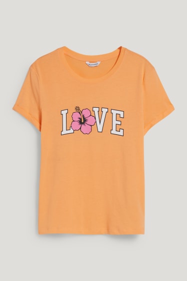 Clockhouse Girls - CLOCKHOUSE - T-shirt - floral - orange
