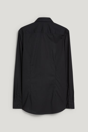 Uomo - Camicia business - slim fit - colletto all’italiana - facile da stirare - nero