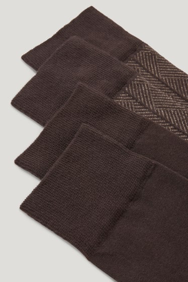 Hombre - Pack de 2 - calcetines - LYCRA® - marrón oscuro