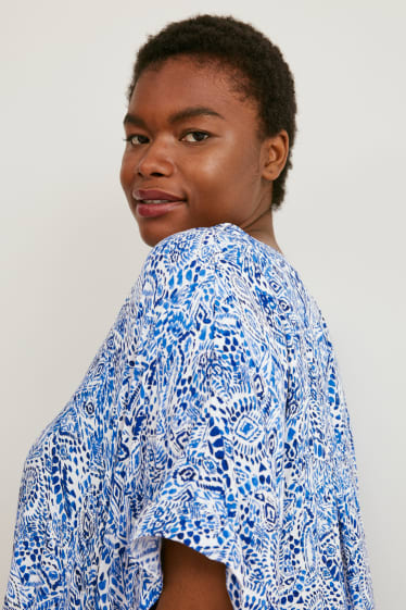 Femmes - Robe - bleu foncé / blanc