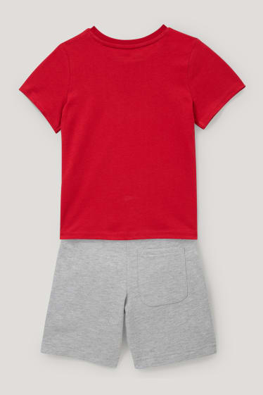 Garçons - Super Mario - ensemble - T-shirt et short en molleton - 2 pièces - rouge